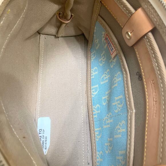 DOONEY & BOURKE Turquoise Blue East West Vintage Zip Top Signature Tassel Tote - Picture 10 of 14